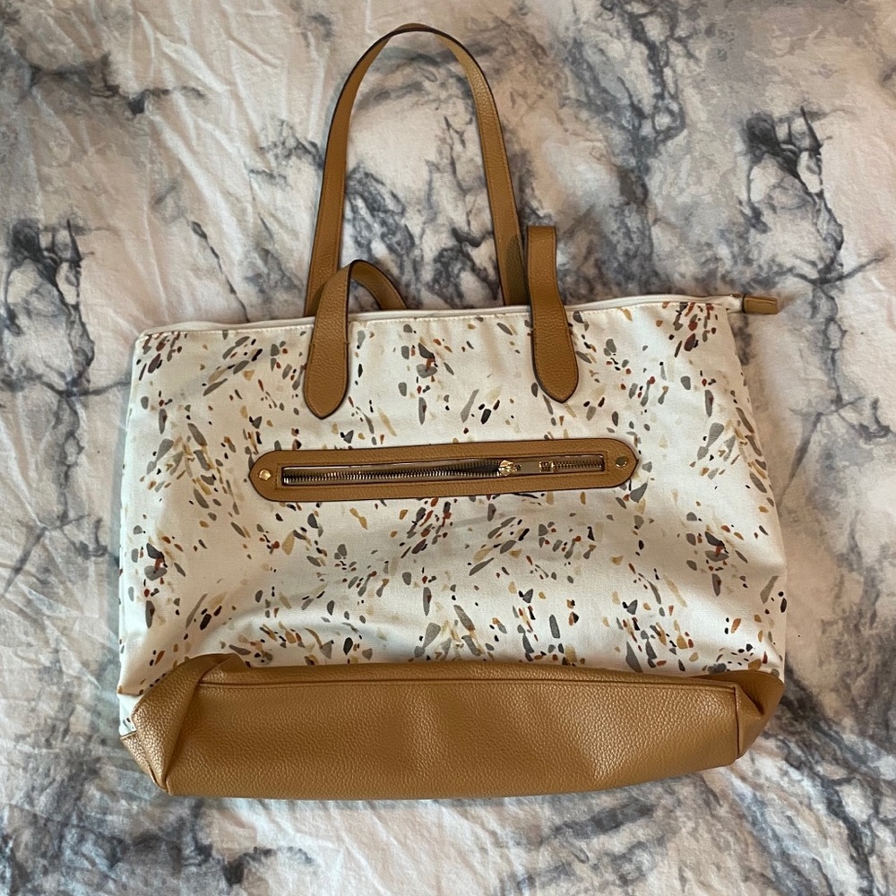 Polka Dot Zip Closure Tote Handbag - A New Day
